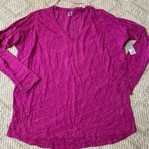 Women's Purple V-Neck Top